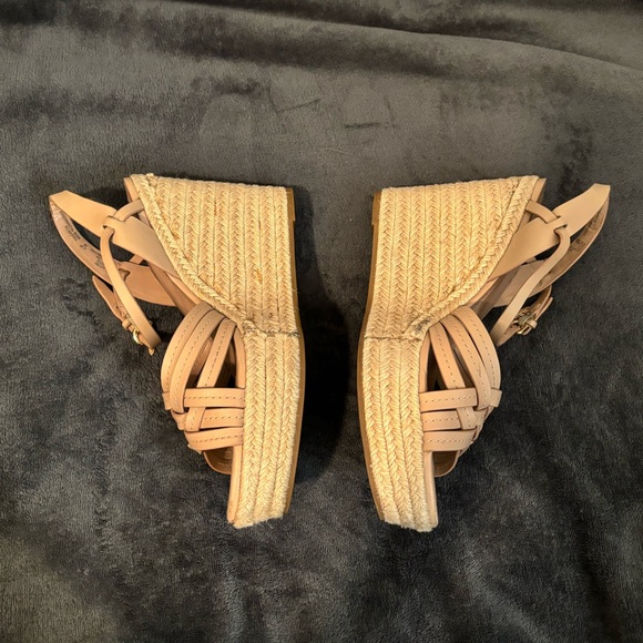 Coach Dottie Nude High Heel Wedge Sandals - Picture 10 of 12